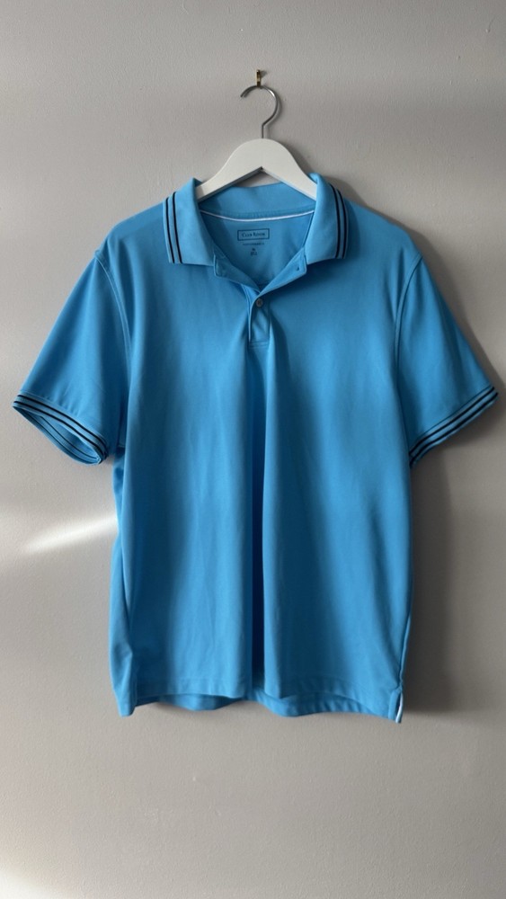 Club Room Performance Men's Blue Short Sleeve Polo Shirt size XL Golf