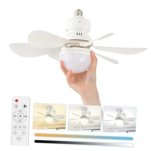 Energy-Efficient Cordless Ceiling Fan Light with Remote and 3 Speed Settings  
