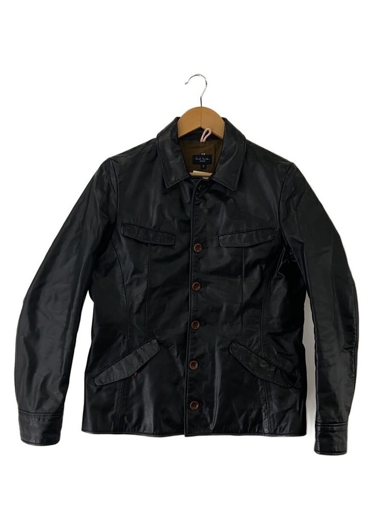 Paul Smith Jeans Leather Jacket Blouson/S/Cowhide/Blk/Plain/289322 5599