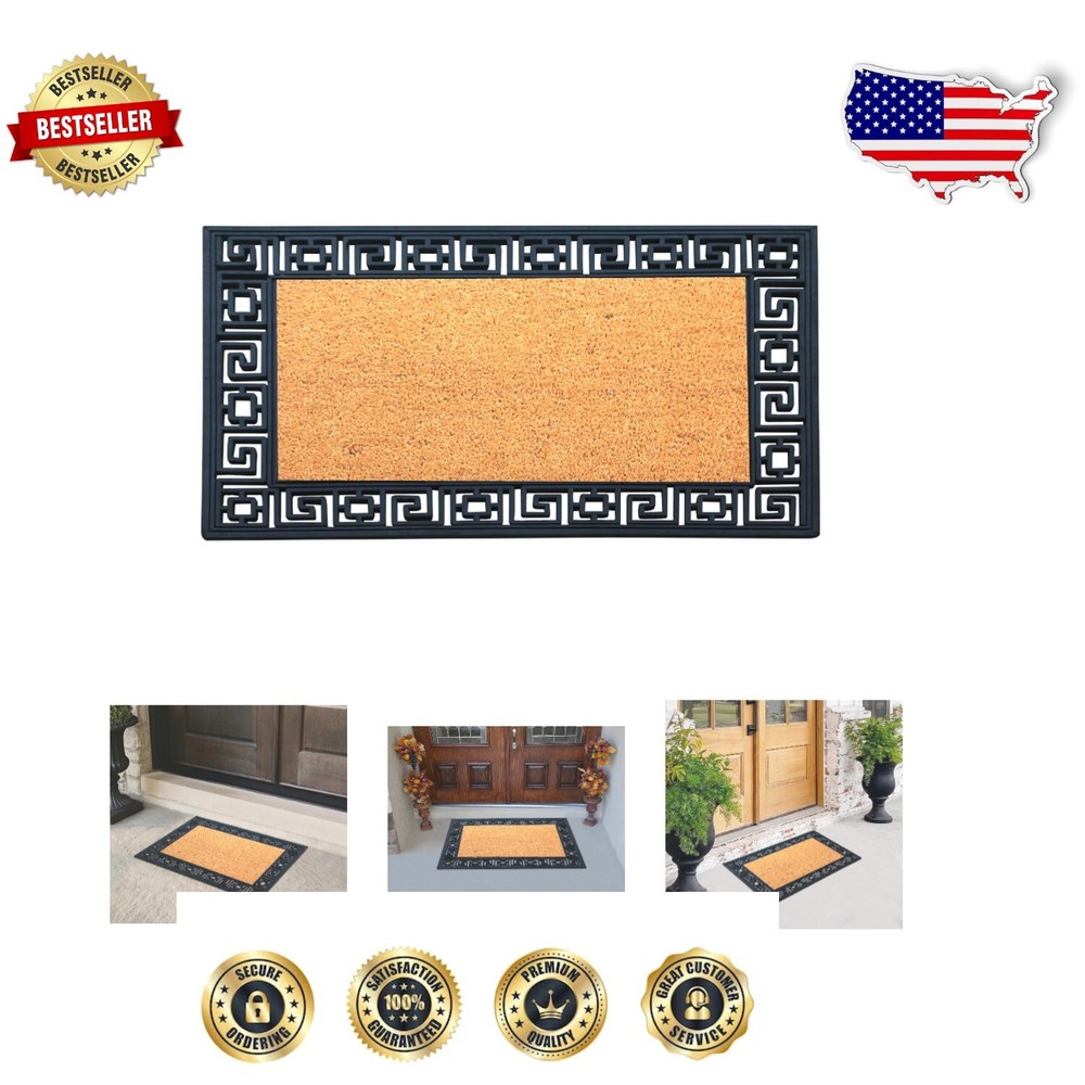 Coir Rubber Entry Doormat 24x36 Ideal for High Traffic Durability