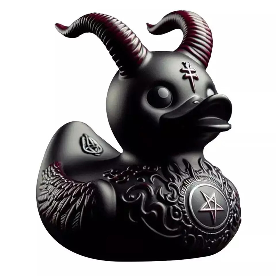 3 Inch Dark Satan Rubber Duck Collectible Novelty Desk Decor