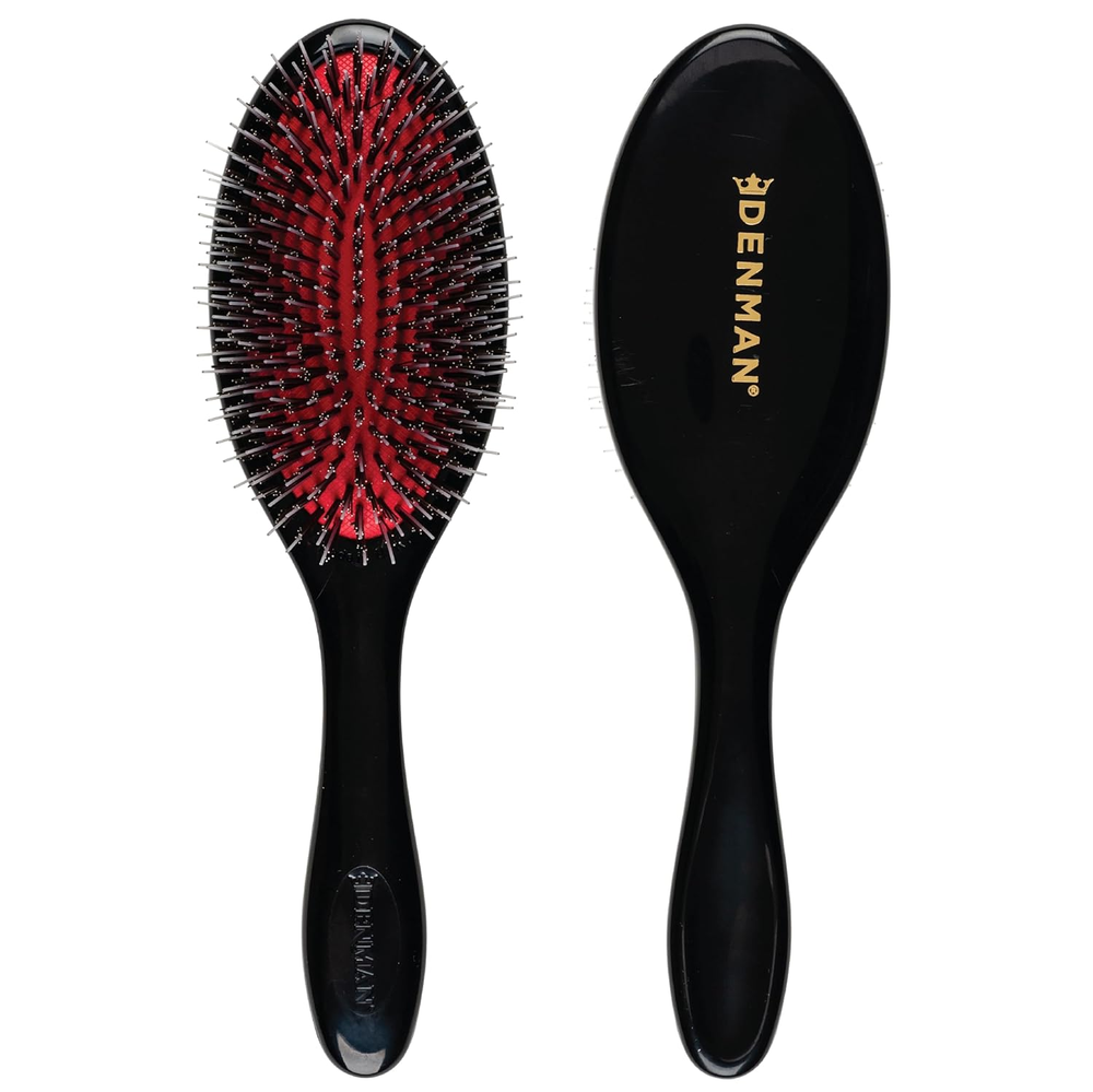 Denman Boar Bristle Nylon Pin Hairbrush Detangles Smooths Conditions Hair