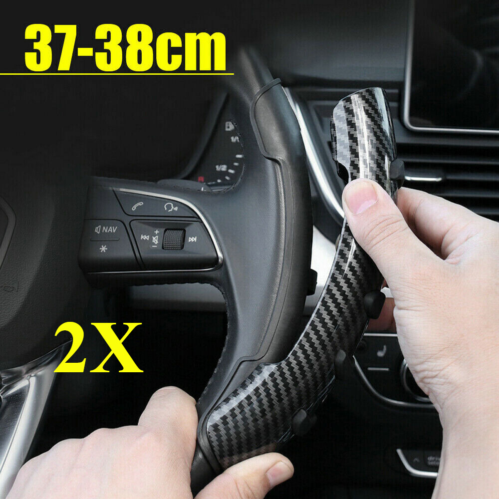 2X Carbon Fiber Car Steering Wheel Booster Cover Non-Slip Universal Accessories
