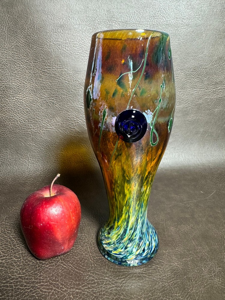 Furnace Design Studio Art Glass Vase Detroit Michigan Tiffany Loetz Blown 2011