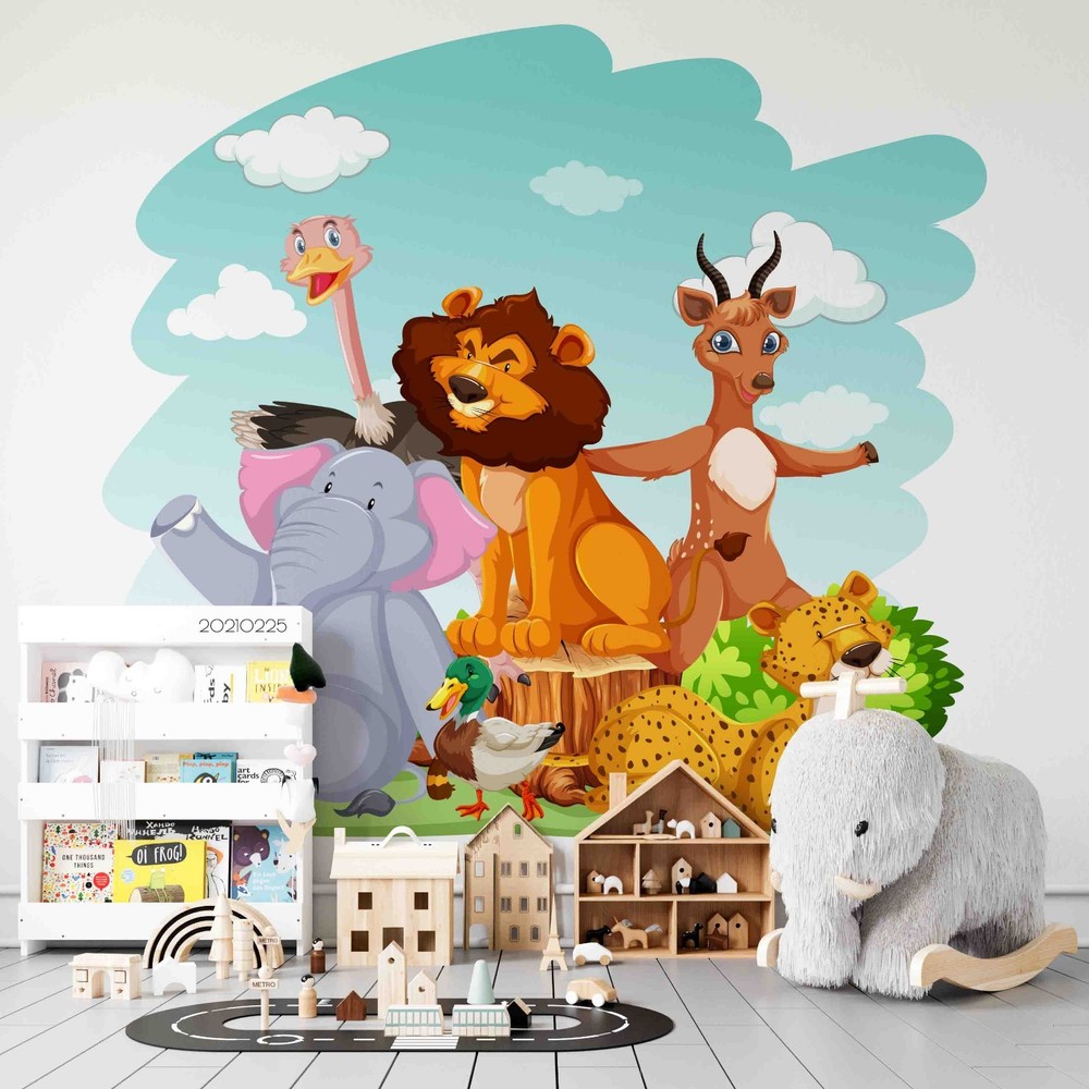 3D Animal Cartoon Illustration Wall Murals Wallpaper Murals Wall Sticker