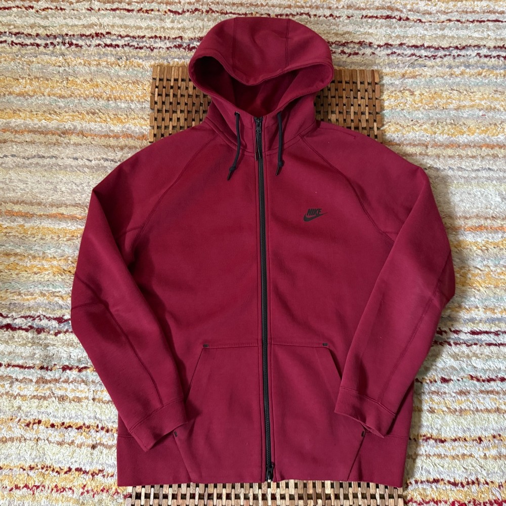 Nike Sportswear Tech Fleece Hoodie Hoody Jacket Red Men's Size Large L