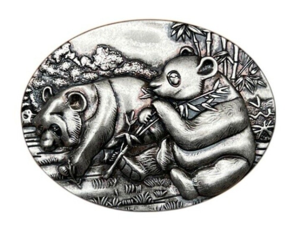 Western Belt Buckle for Men & Women Cowboy Rodeo Wear Pandas and Bamboo