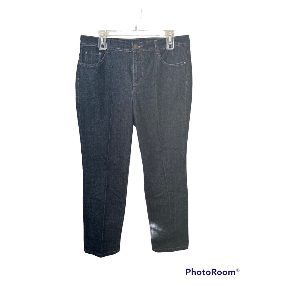 Charter Club Women's 14P Petite Dark Blue Jeans Mid-Rise Stretch Denim Pants