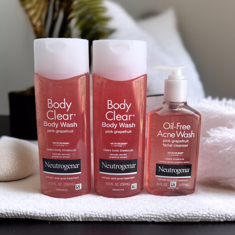 Neutrogena Oil-Free Acne Wash Pink Grapefruit Facial Cleanser and Body Wash Lot