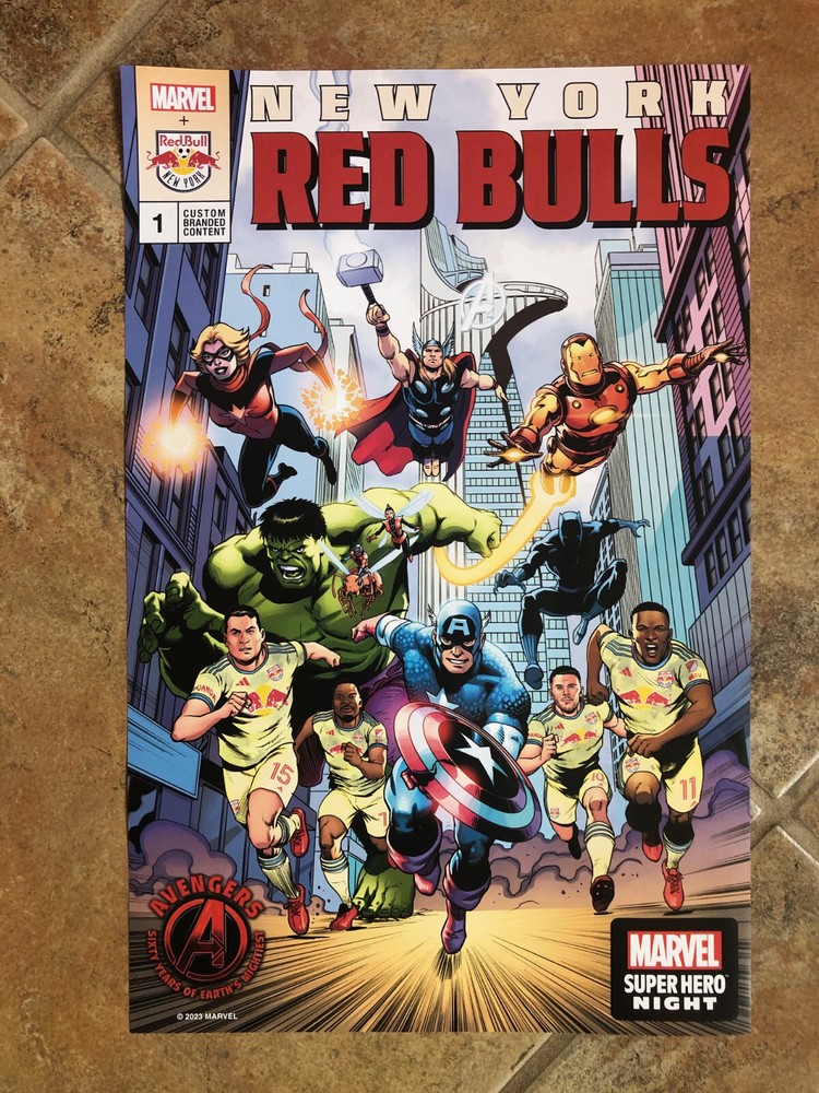 Marvel Avengers NY Red Bulls Superhero Night Promo Poster