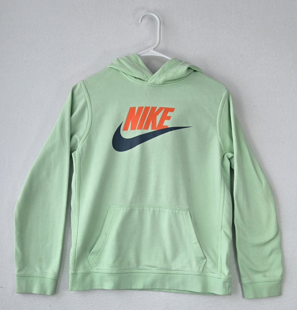 Nike Sportswear Club Fleece Big Kids' (Boys') Green Pullover Hoodie Size XL