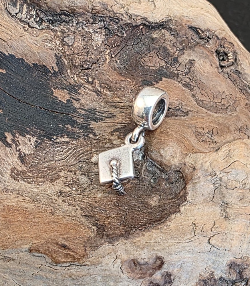 PANDORA 925 ALE Sterling Silver Graduation Cap Charm Bead  