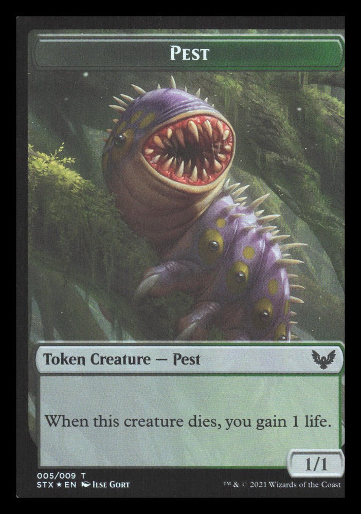 Magic the Gathering Pest Elemental Double Sided Token The List Reprint-image