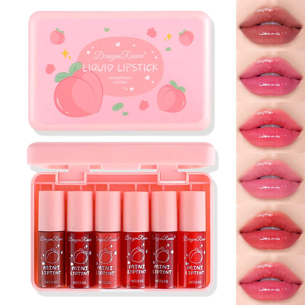 6-Color Korean Liquid Lip Tint Gloss - Moisturizing & Multi-Use Stain