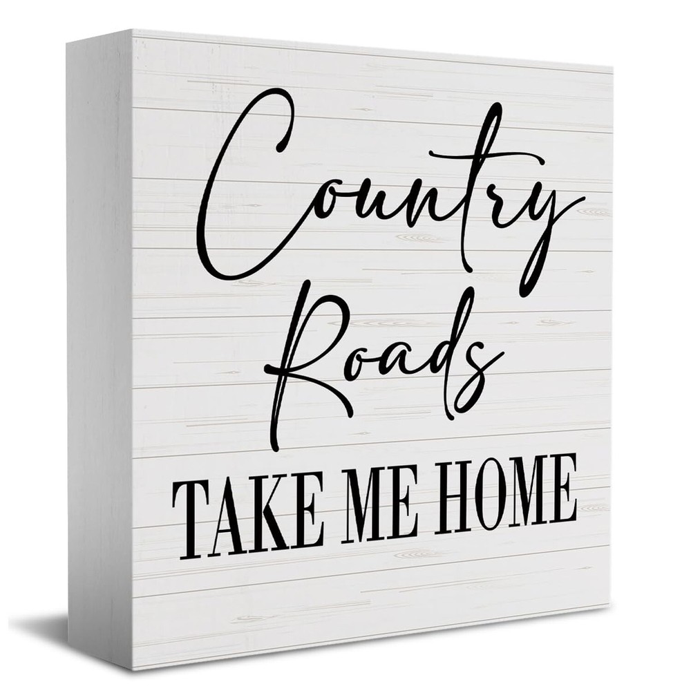 Country Home Farmhouse Sign Desk Decor Wooden Box Sign Housewarming Gift Rust...