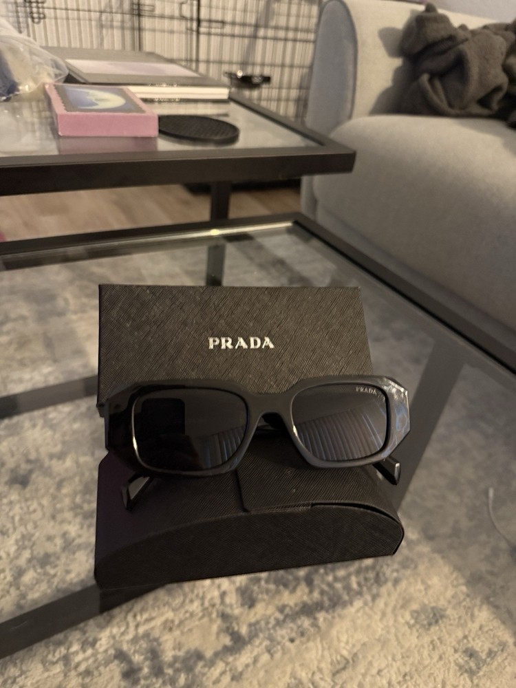 Prada SPR17WS 1AB5S049 Women's Sunglasses Black / Dark Grey Lens