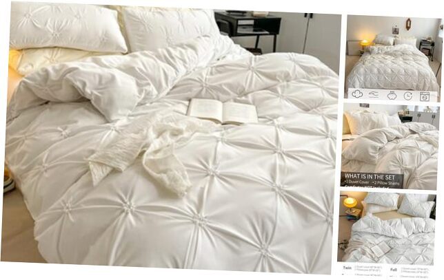 Pinch Pleat Flower Duvet Cover King King (104