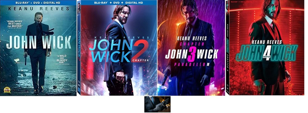 KEANU REEVES JOHN WICK THE COMPLETE COLLECTION 1 2 3 4 (4 BLU RAY Set, WS) New