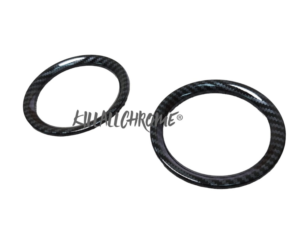 Gloss Air Vent Trim Covers for Series 3 Fiat 500 Abarth 2007 - 2015 Carbon Look