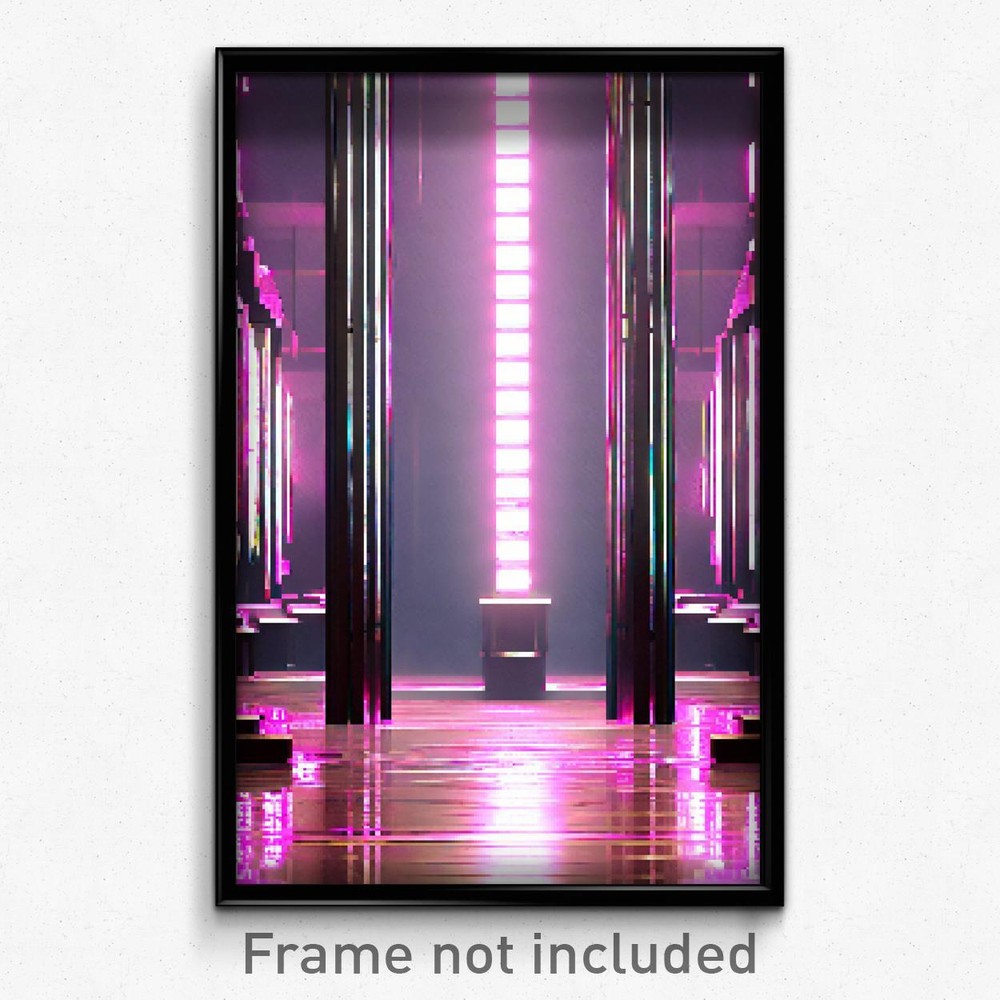 8 Bit Psychedelic Pixel Art Poster - Glossy Trippy Video Game Print