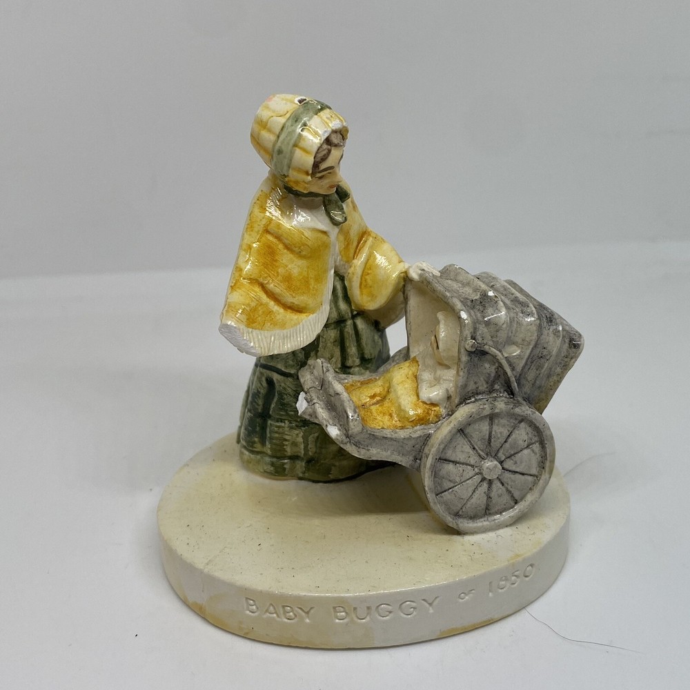 Sebastian Miniatures Baby Buggy Of 1850 Mother & Baby Copyright 1951 PW Baston