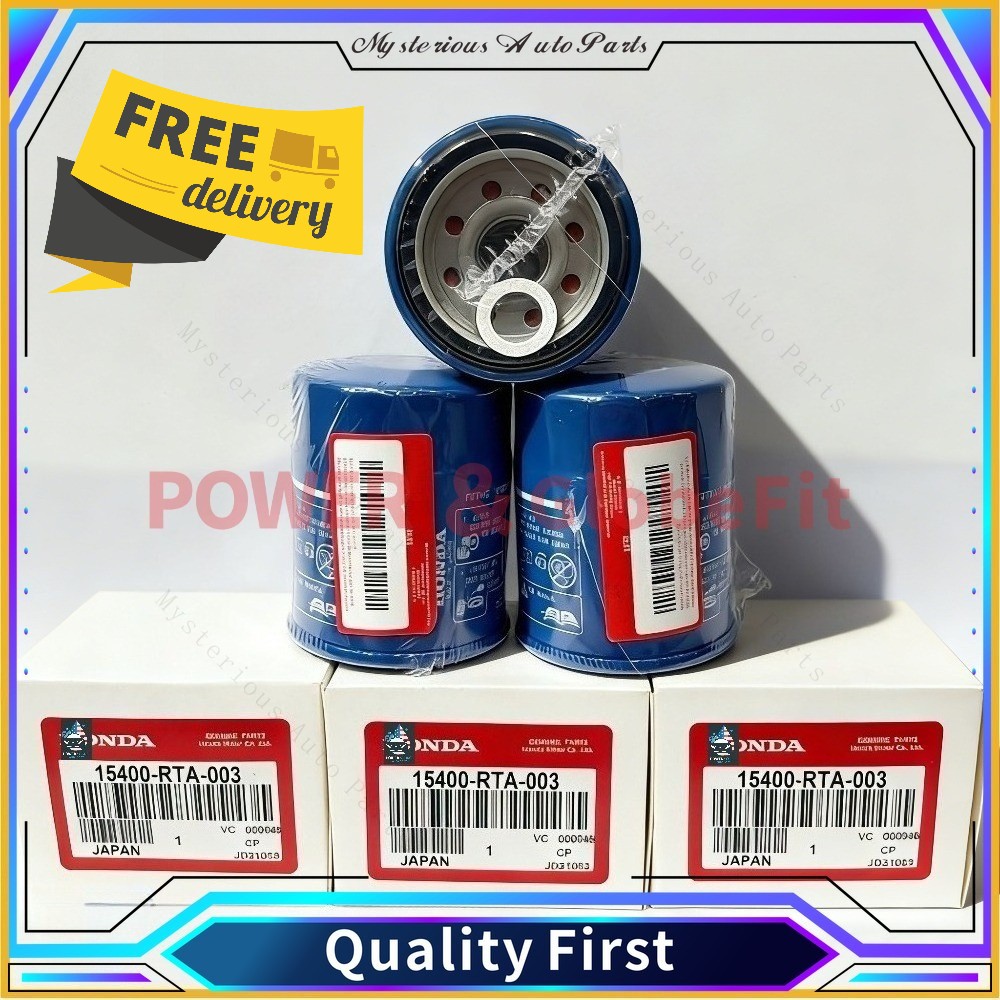 6x Honda OEM Oil Filters AND Gaskets MADE IN JAPAN 15400-RTA-003 JDM NEW