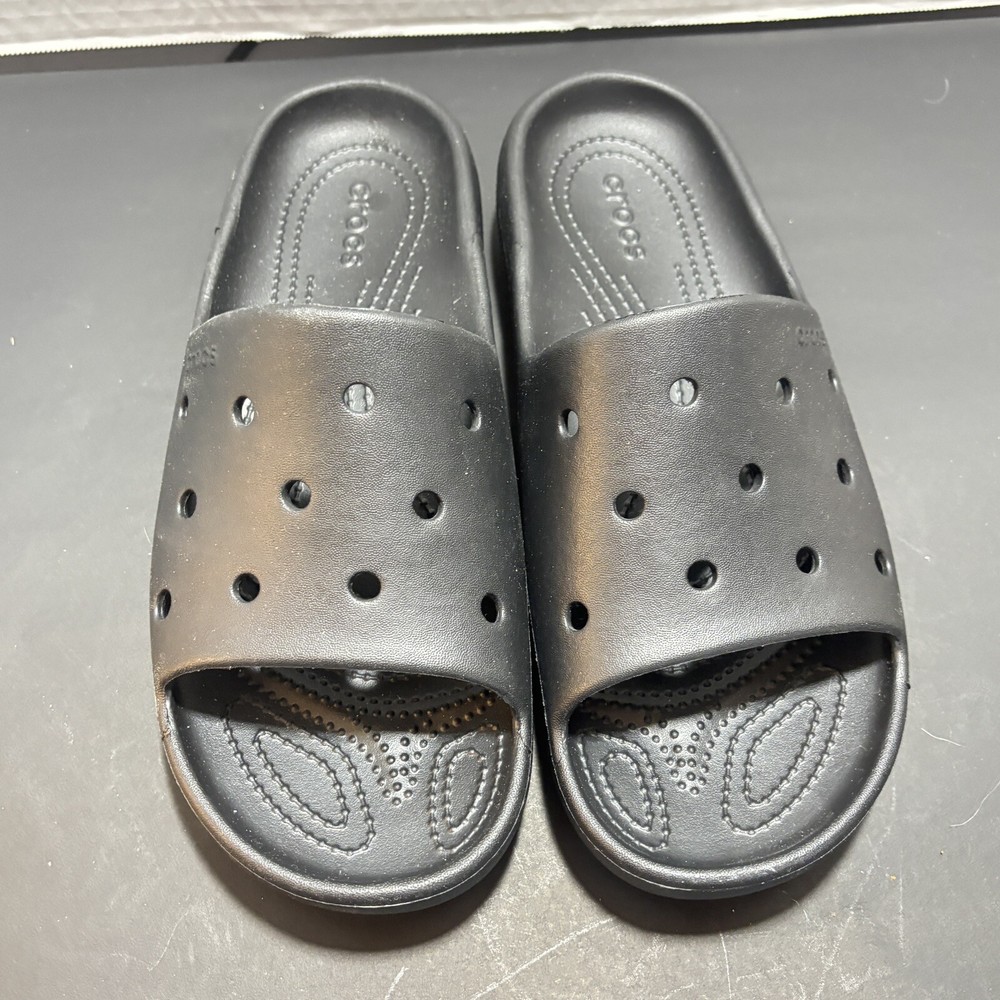 Unisex Crocs -Authentic -black slides - Size 10Men   -12 Women