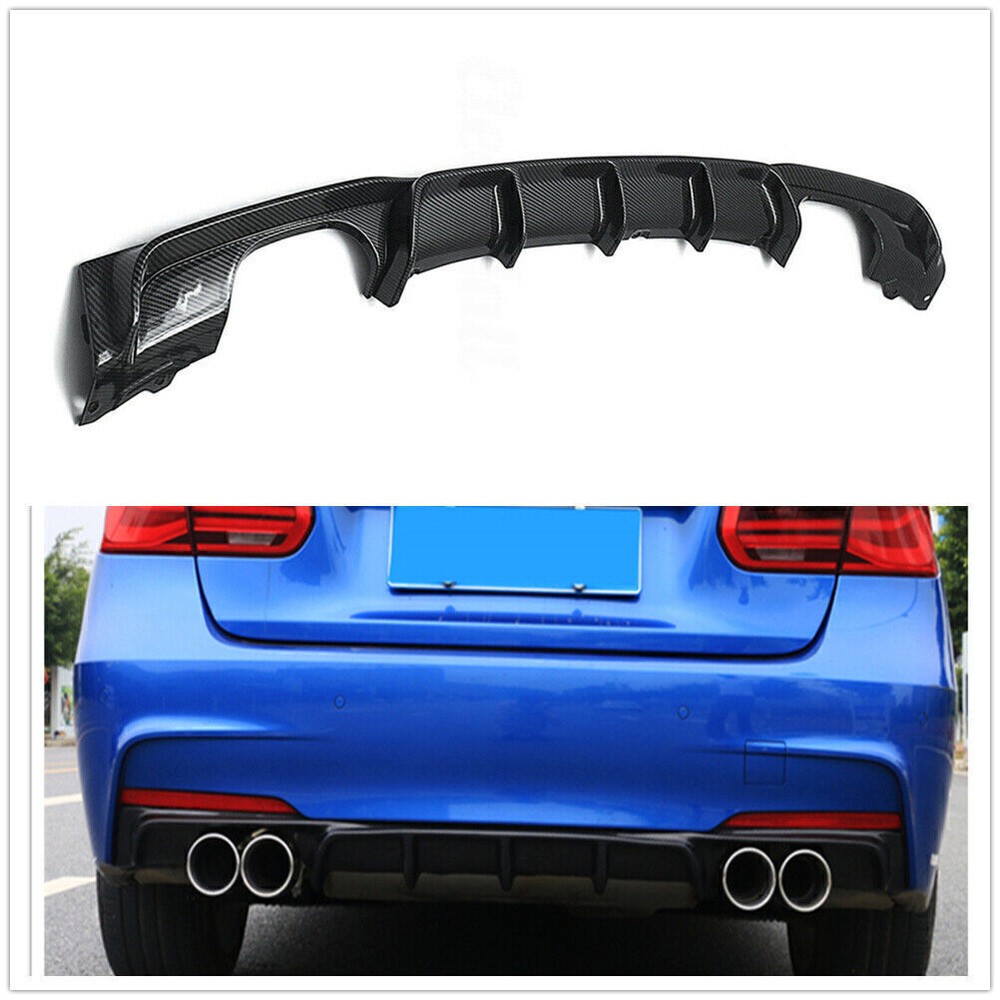 Rear Bumper Diffuser Lip For BMW F30 325i 335i M-Sport 2012-2018 Carbon Fiber NI