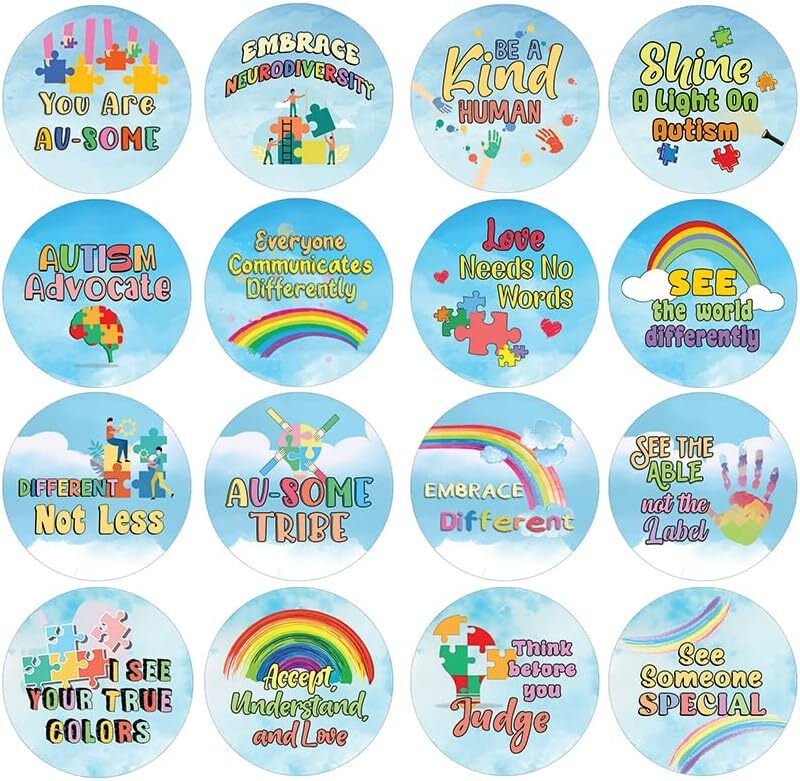 Autism Advocate Stickers (10 Sets X 16 Designs)