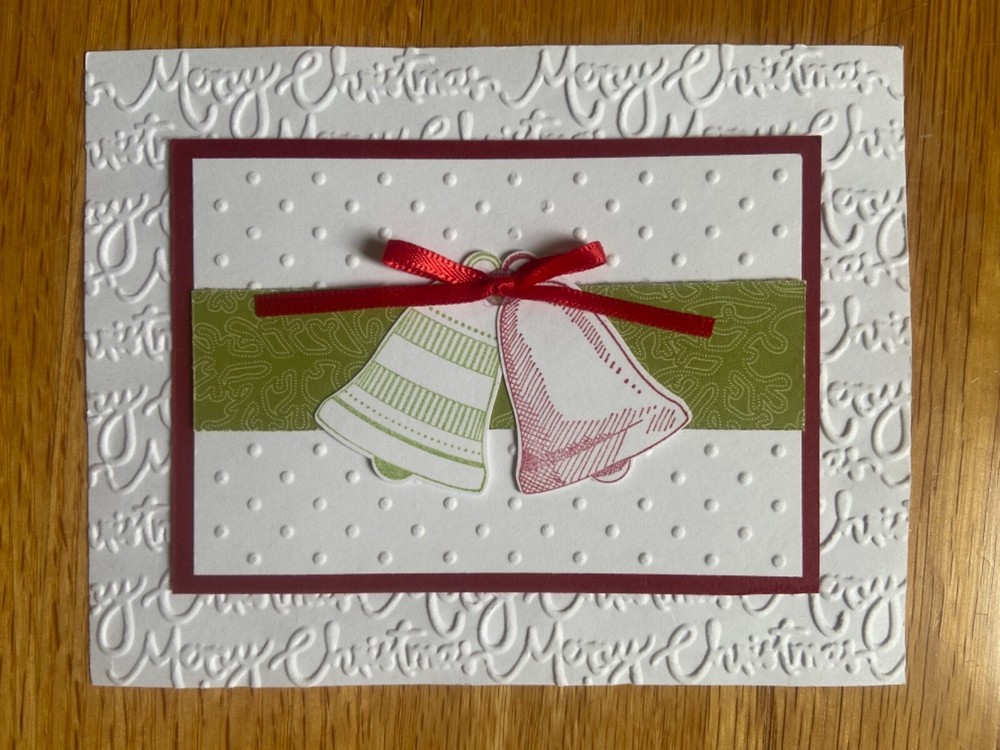 Seasonal bells holiday Christmas friendship card kit of 6 made w/ Stampin' Up!-image