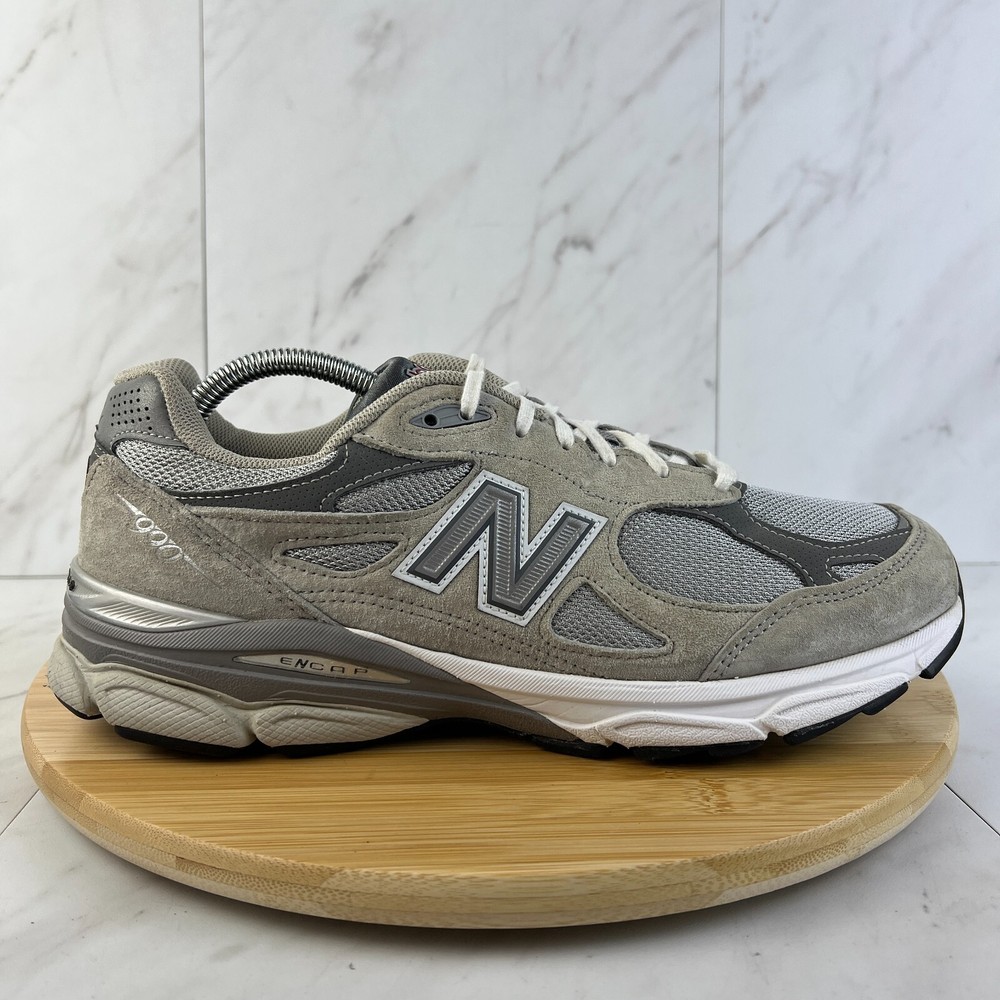 New Balance 990v3 USA Mens Size 10.5 Gray Suede Athletic Sneakers Shoes M990GY3