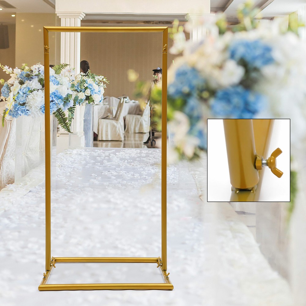 Gold Square Metal Arch Rack Backdrop For Weddings Graduation Party Venue Decor