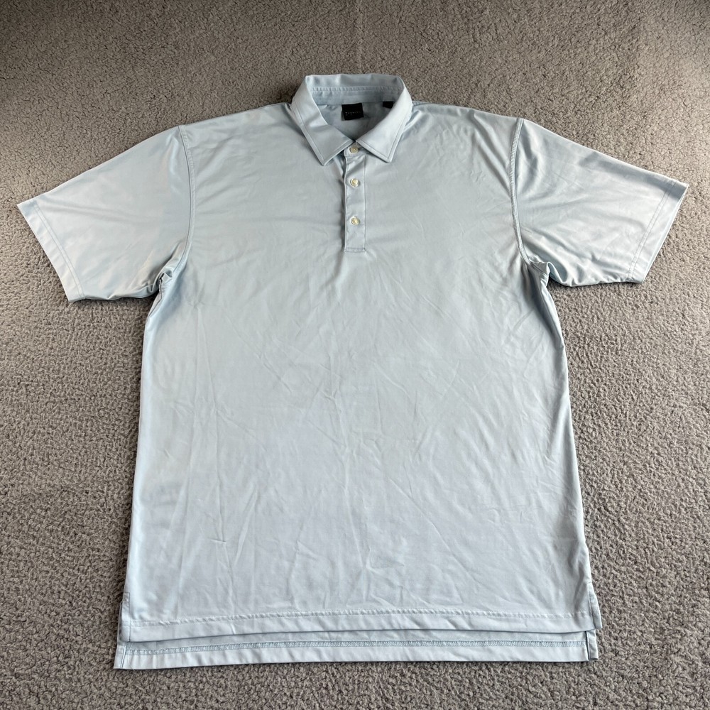 NEW Dunning Polo Shirt Mens 2XL XXL Blue Golf Performance Outdoor Sports Stretch