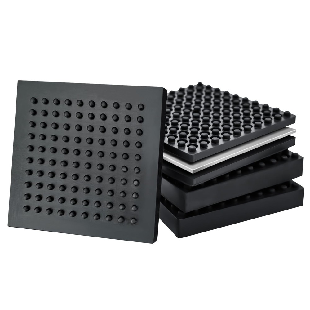 Heavy Duty 4x4 Non-Slip Exercise Mat Set - 4-Piece Noise Reducing Gym Flooring