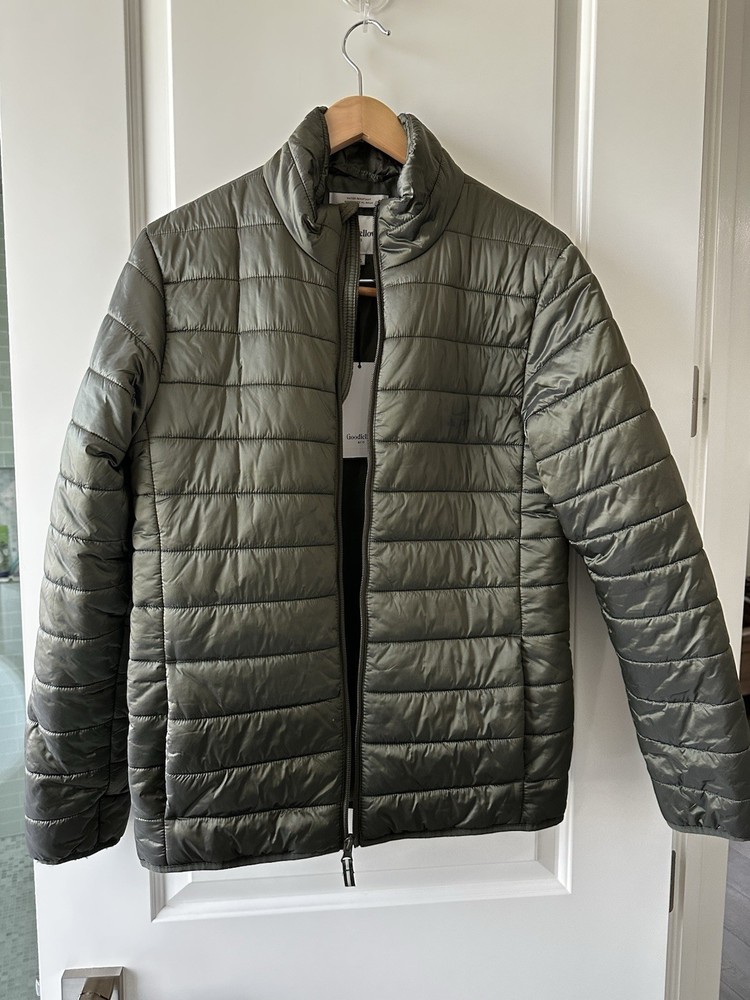 NWT Goodfellow & Co Mens Olive Lightweight Puffer Jacket Size S
