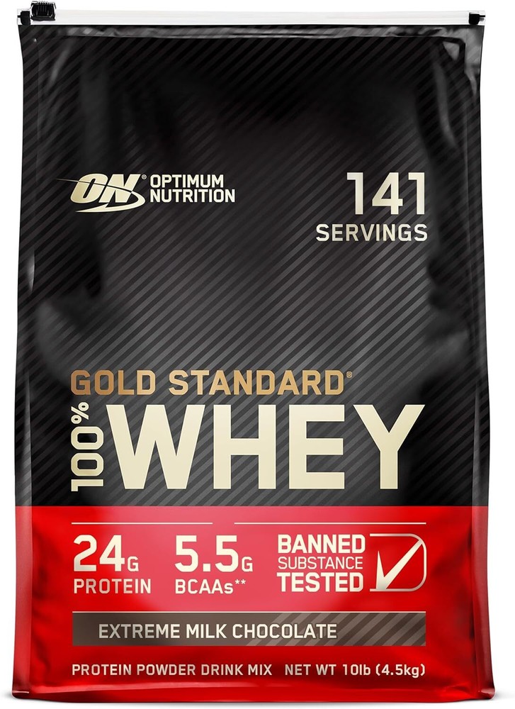 Optimum Nutrition Whey Protein Powder Extreme Milk Chocolate 10 lb 141 servings