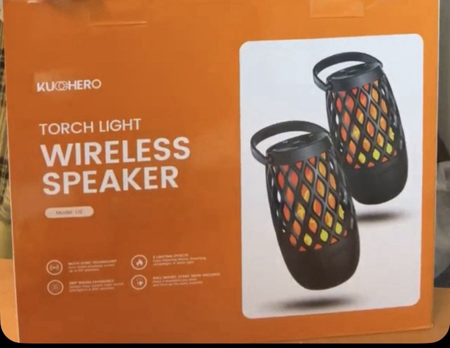 Kucchero 2Pk Wireless Bluetooth Speaker with Mountable Torch Light