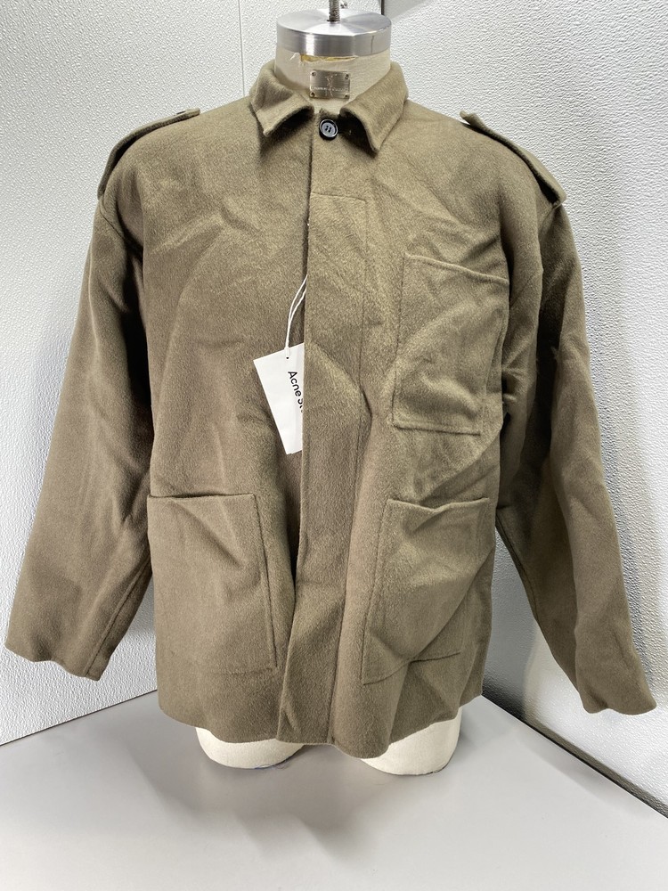Acne Studios Mens Patch Pocket Wool Jacket Size 46 Khaki Green