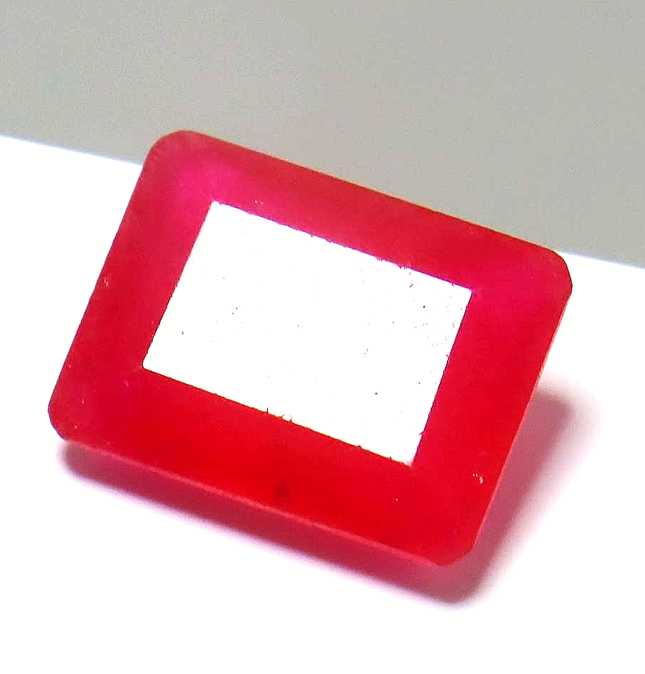 8 Ct Natural Red Beryl Bixbite From Utah Certified Emerald Cut Loose Gemstone