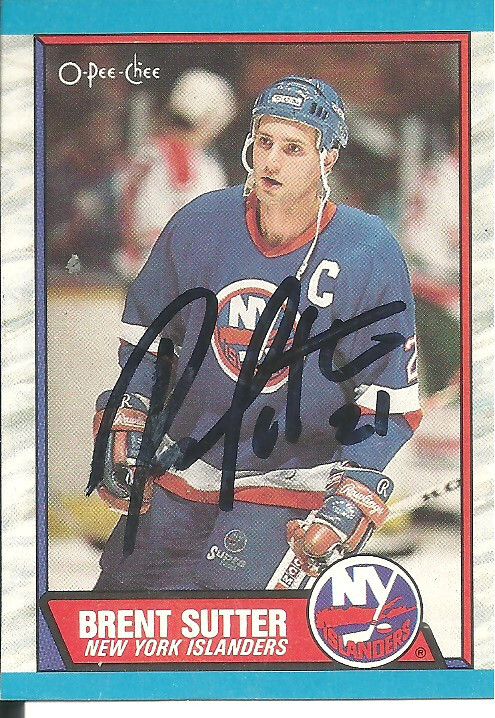Brent Sutter New York Islanders Personally Autographed Card