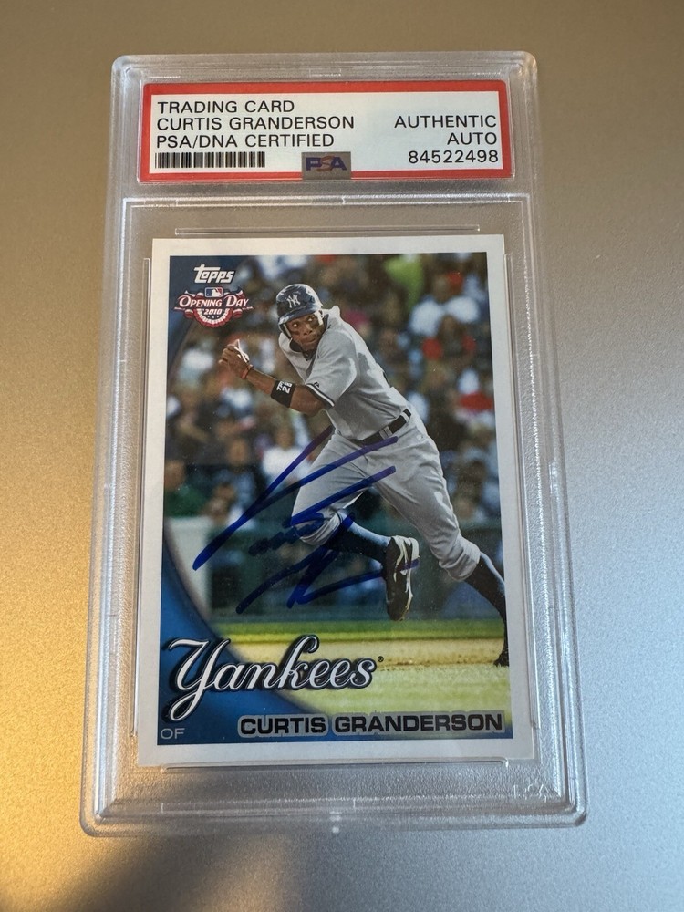Curtis Granderson Autographed 2010 Topps Opening Day Card- PSA Authenticated