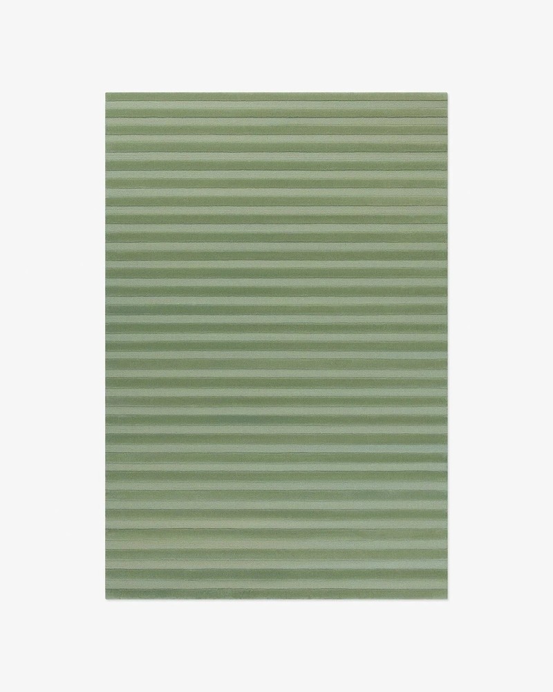 Hand-Tufted Wool Rug 9×12 ft - Nordic Knots Pine Green Design, Handmade Area Rug