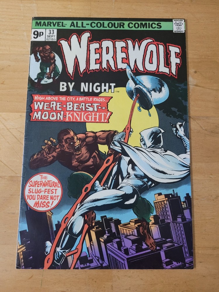 WEREWOLF BY NIGHT #33 UK 9 PENCE VG/F 2ND MOON KNIGHT SEE NOTES