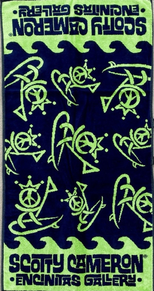 NWT Scotty Cameron Gallery DawnPatrol Surfer Golf Towel Navy Green