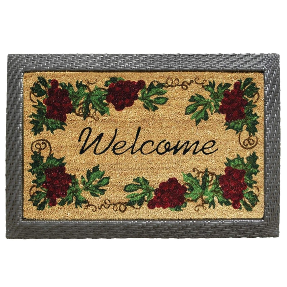 All Weather Wicker Tray Mat Frame (coir doormat not Brown
