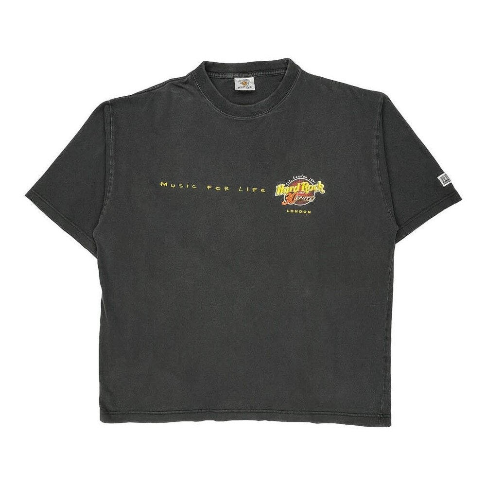 Hard Rock Cafe Graphic T-Shirt - XL Gray Cotton