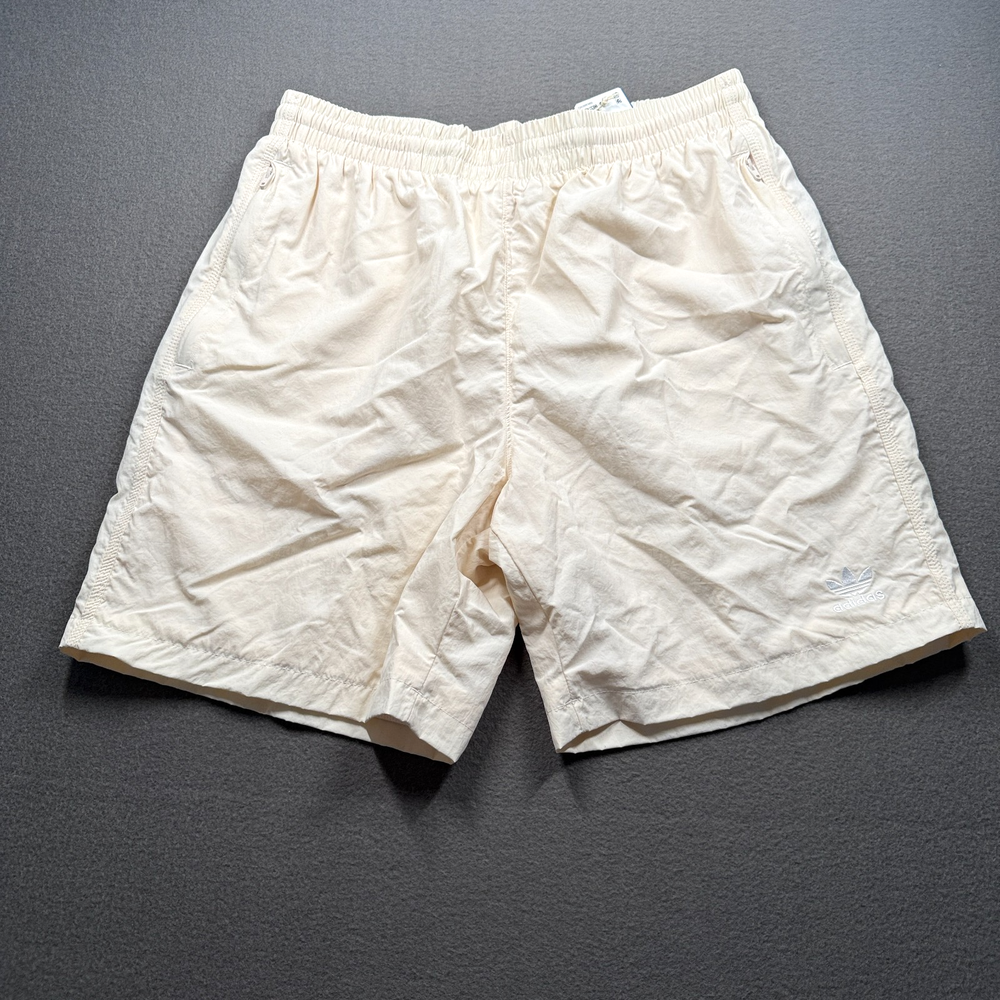 Adidas Trefoil Essentials Woven Shorts Men's Size M Beige Casual Athletic JX3905