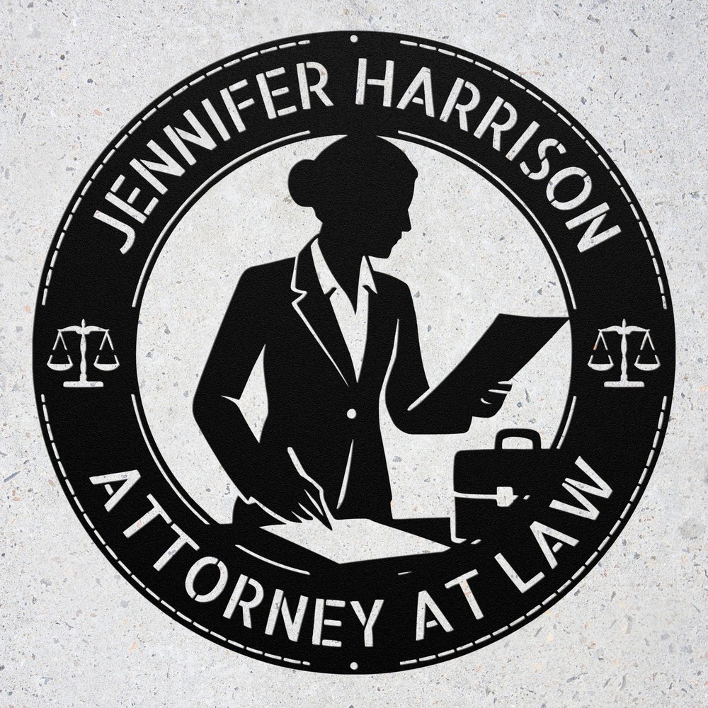 Personalized Lawyer Metal Art Sign Custom Attorney Woman Wall Decor Gift