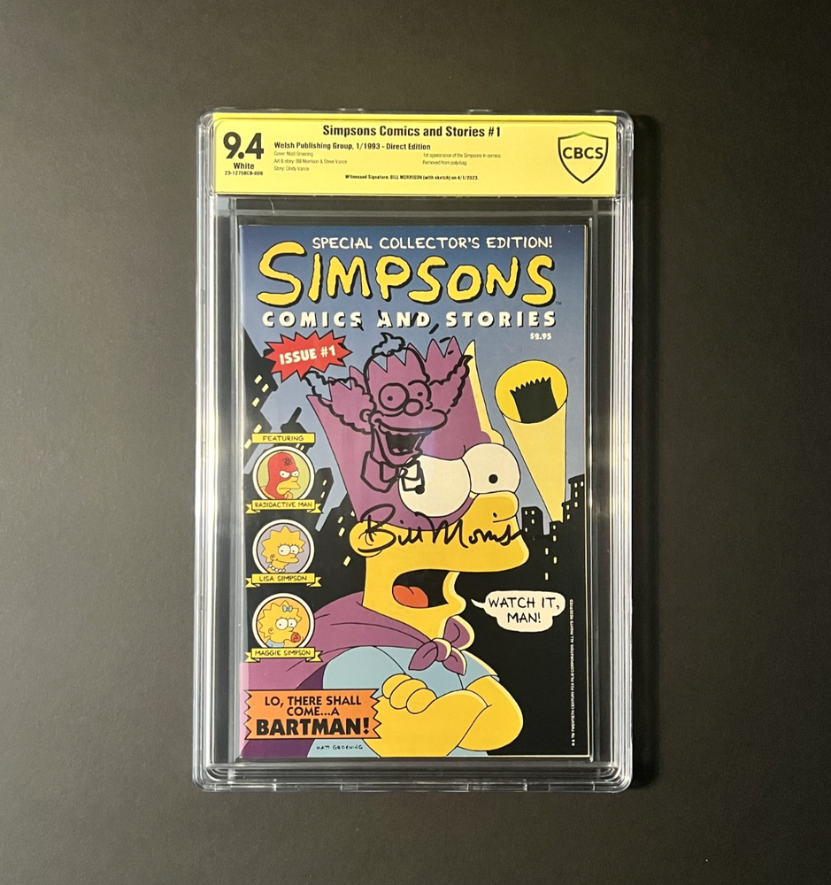 Simpsons Comics and Stories #1 - CBCS 9.4 Bill Morrison - Sig & Sketch