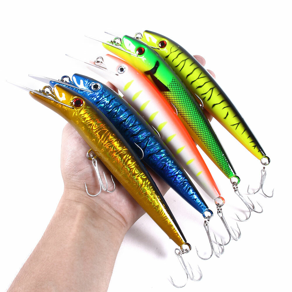 5PCS/Set 20cm/45g Trolling Bait Minnow Fishing Lure Swimbait Tackle Wobbler